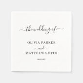 Elegante witte klassieke minimalistische bruiloft servet (Voorkant)