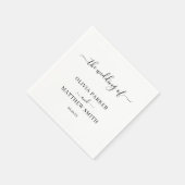 Elegante witte klassieke minimalistische bruiloft servet (Hoek)