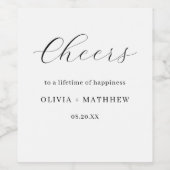 Elegante witte klassieke minimalistische bruiloft wijn etiket (Enkel label)