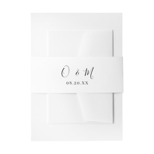 Elegante witte klassieke minimalistische monogram uitnodigingen wikkel (Voorkant Voorbeeld)