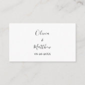 Elegante witte klassieke minimalistische trouwwebs informatiekaartje (Achterkant)