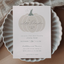 Elegante Witte Kleine Pompoen Herfst Baby Shower
