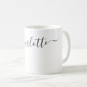 Elegante witte kleur moderne naam gepersonaliseerd koffiemok (Voorkant rechts)