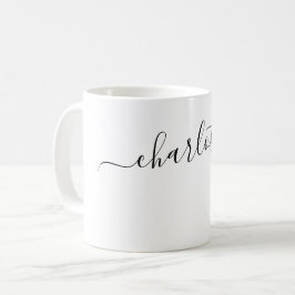 Elegante witte kleur moderne naam gepersonaliseerd koffiemok