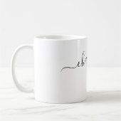 Elegante witte kleur moderne naam gepersonaliseerd koffiemok (Links)