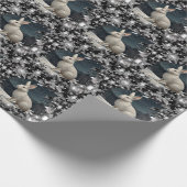 Elegante witte konijn Kerst sneeuwvlokken Cadeaupapier (Hoek)