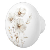 Elegante witte kosmos bloemenboerderij keramische knop (Rechts)