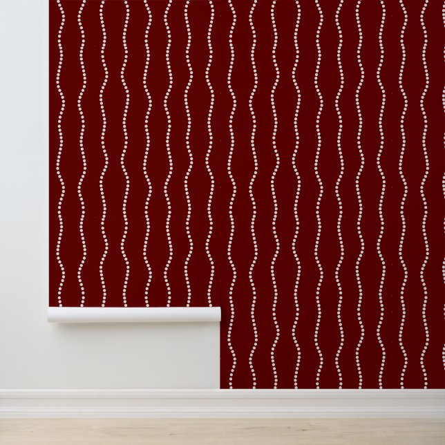 Elegante witte  kralen behang (Applicatie)