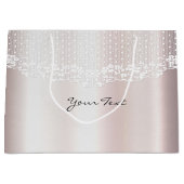 Elegante Witte Lace Bloemen Geschenktas Groot Cadeauzakje (Voorkant)