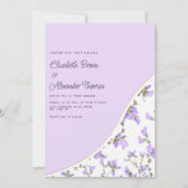 Elegante witte lavendel wilde bloem boho bruiloft kaart (Voorkant)