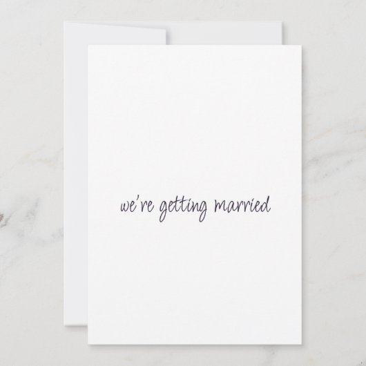 Elegante witte lavendel wilde bloem boho bruiloft kaart (Achterkant)