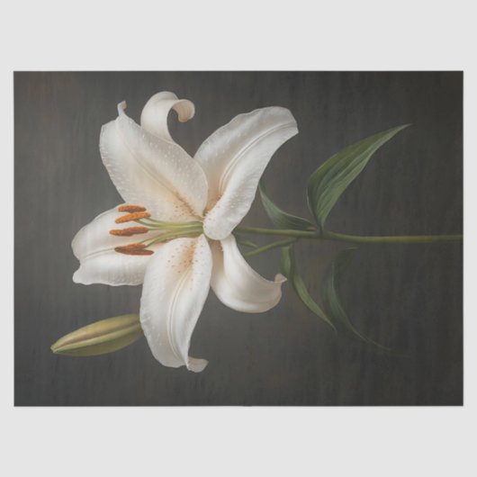 Elegante witte lelie decoupage tissuepapier (Voorkant)
