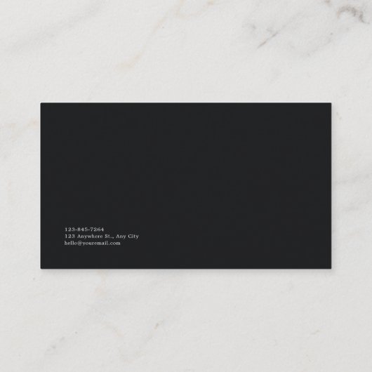 Elegante witte lelie en orchidee zwarte sympathie visitekaartje (Achterkant)