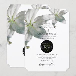 Elegante Witte Lelie Huwelijksuitnodigingen Kaart