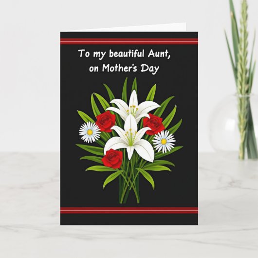 Elegante Witte Lelie Moederkaart Kaart (Voorkant)