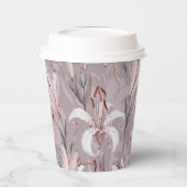 Elegante Witte Lelie Papieren Beker (Links)