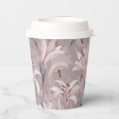 Elegante Witte Lelie Papieren Beker (Achterkant)