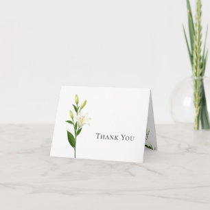 Elegante witte lelie trouw dankkaart bedankkaart