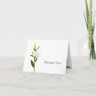 Elegante witte lelie trouw dankkaart bedankkaart