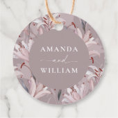 Elegante witte lelie trouwdag bedankkaartje bedankjes labels (Achterkant)