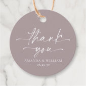 Elegante witte lelie trouwdag bedankkaartje bedankjes labels (Voorkant)