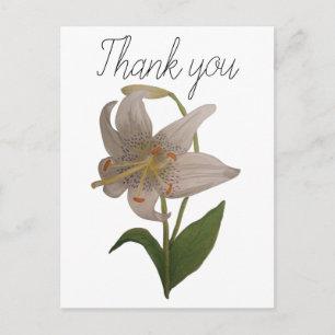 Elegante  witte leliebloem Bedankt Briefkaart