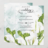 Elegante witte leliebloem waterverf kaart (Voorkant / Achterkant)