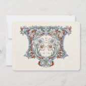 Elegante witte lelies art nouveau bruiloft RSVP Ka Kaart (Achterkant)