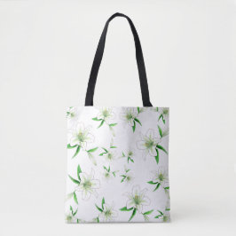 Elegante witte lelies Botanische Bloemen Patroon Tote Bag