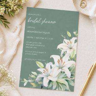 Elegante Witte Lelies Bruidsmeisjesfeest Kaart