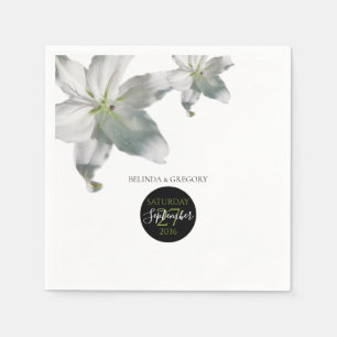Elegante witte lelies bruiloft servet