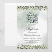 Elegante witte lelies en rozen Gezegende dag Doop Kaart (Voorkant / Achterkant)