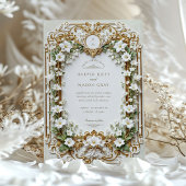 Elegante witte lelies met Faux Gold-uitnodiging Kaart