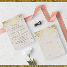 Elegante witte leren gouden confetti bruiloft