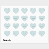 Elegante witte liefde Aqua Mint bruiloft Hart Sticker (Vel)