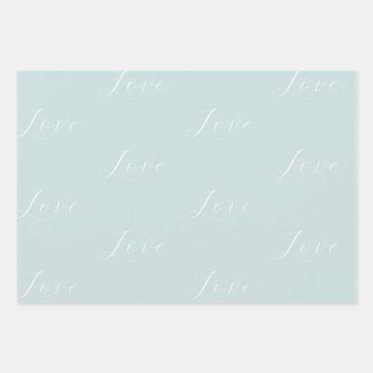 Elegante witte liefde Aqua Mint bruiloft Inpakpapier Vel (Voorkant)