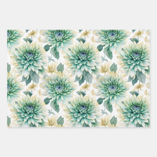 Elegante witte liefde Aqua Mint bruiloft Inpakpapier Vel (Voorkant 3)