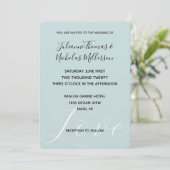 Elegante witte liefde Aqua Mint bruiloft Kaart (Staand voorkant)