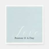 Elegante witte liefde Aqua Mint bruiloft Servet (Voorkant)