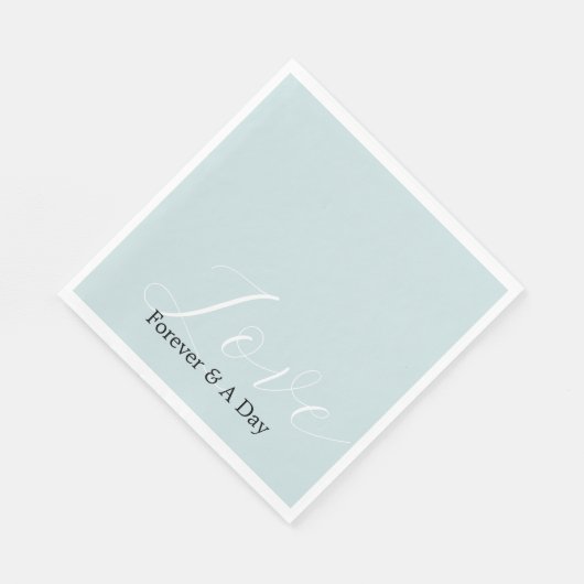 Elegante witte liefde Aqua Mint bruiloft Servet (Hoek)