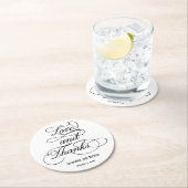 Elegante witte liefde en Bedankt bruiloft Ronde Kartonnen Onderzetter (Insitu)