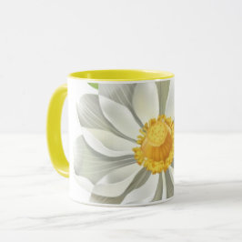 Elegante Witte Lotus Illustratie Minimalistische B Mok