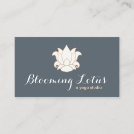 Elegante Witte Lotus Yoga en Meditatie Leraar Visitekaartje