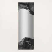 Elegante Witte Lotus Zwart Marmer Glitter Yoga Yogamat (Achterkant)