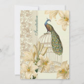 elegante  witte lully floral peace bruiloft kaart (Achterkant)