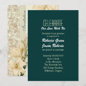 elegante  witte lully floral peace bruiloft kaart (Voorkant / Achterkant)