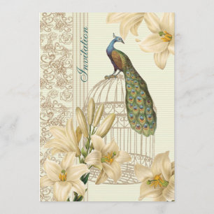 elegante  witte lully floral peace bruiloft kaart