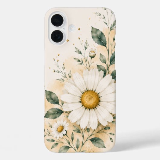 Elegante Witte Madelief Bloem Case-Mate iPhone Case (Achterkant)