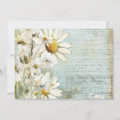 Elegante witte madelief bruiloft bedankt (Achterkant)