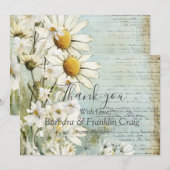 Elegante witte madelief bruiloft bedankt (Voorkant / Achterkant)